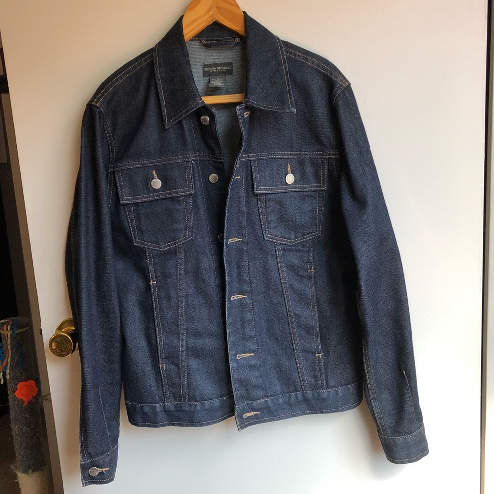 Banana Republic stretch dark denim jacket